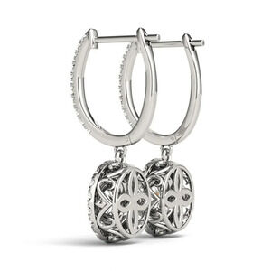 925 Silver Round Plated CZ Drop Earrings for Women, FB16FA1121